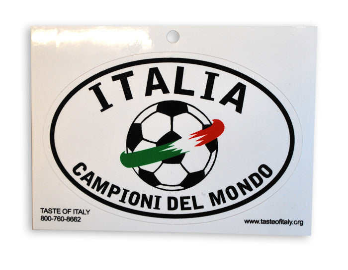 White Italia Championi Del Mondo Oval Decal Sticker - Guidogear