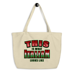 This Is What Italian Looks Like Large organic tote bag - Guidogear