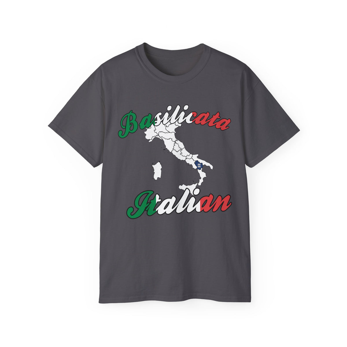 T-shirt Homme Basilicata Italia - Noir, Coton, Manches Courtes, Neuf Avec étiquettes