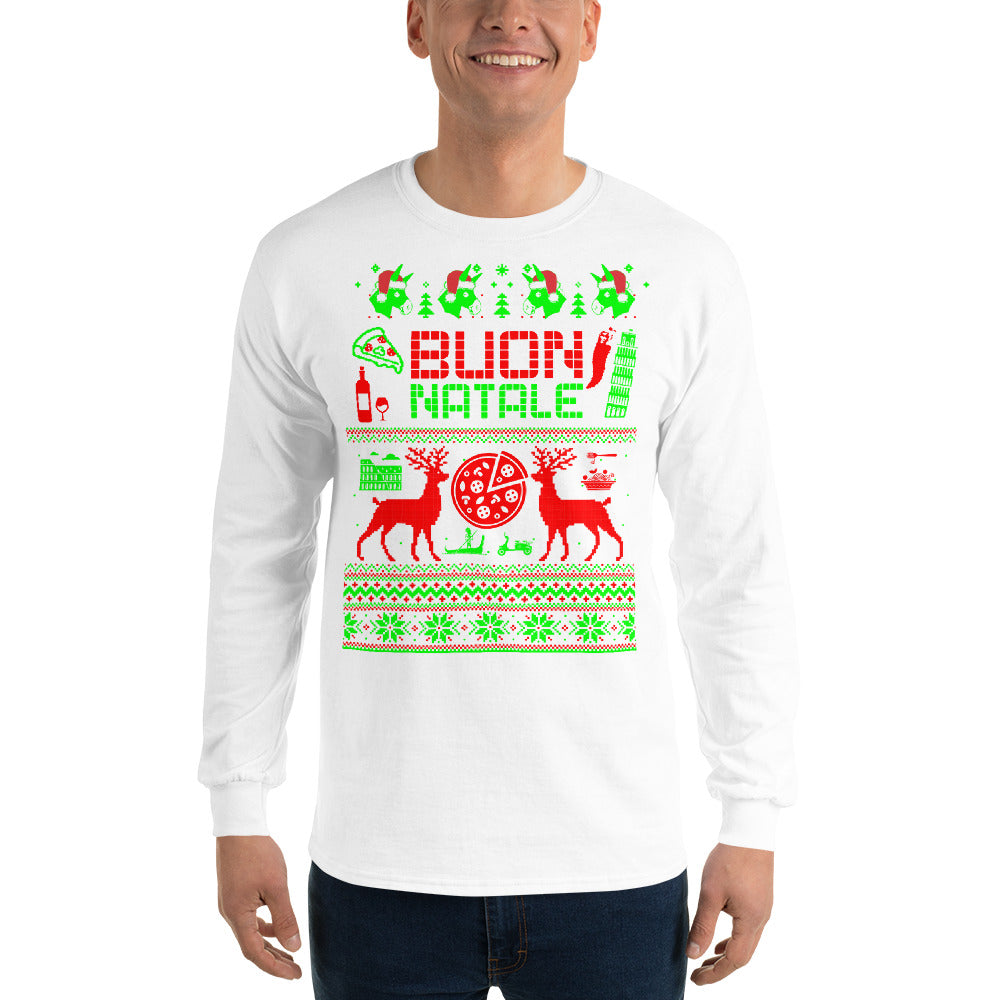Italian Ugly Christmas Sweater Design Long Sleeve Shirt