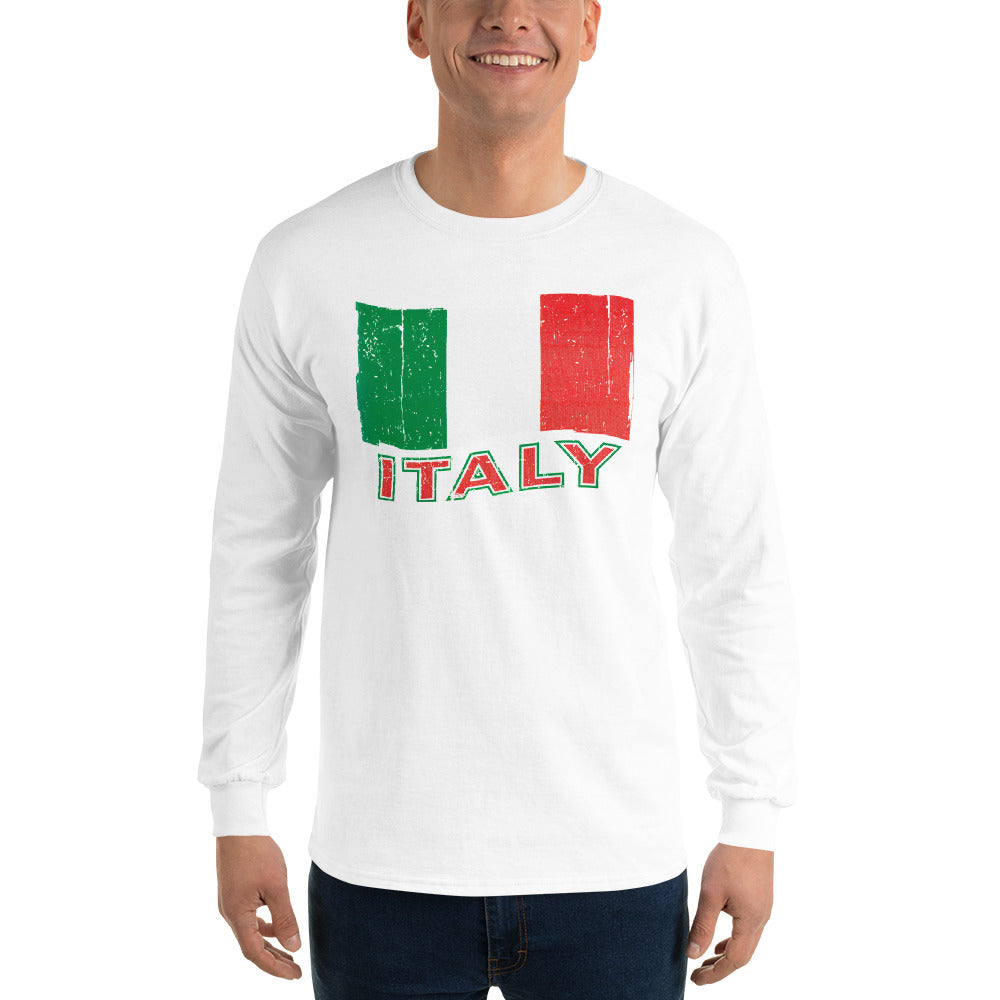 Vintage Italy Flag Unisex Long Sleeve Shirt