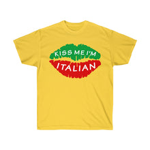 Load image into Gallery viewer, Kiss Me I&#39;m Italian Big Lips T-Shirt - Guidogear
