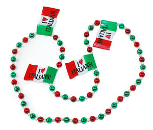 I Love Italians!  Italy flag beads - Guidogear