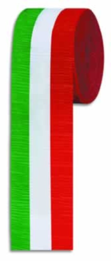 FR Red - White & Green Crepe Streamer