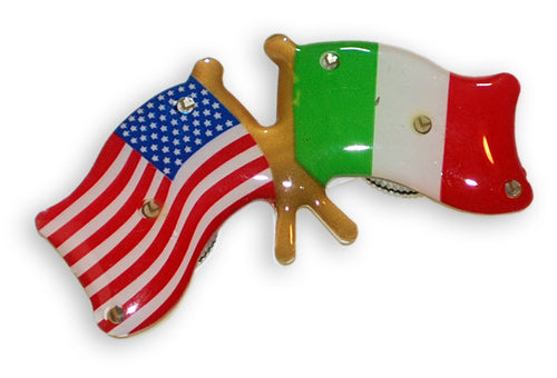 Light up USA & Italy Flag Lapel Pin - Guidogear