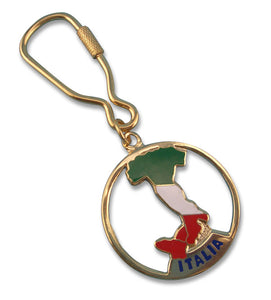 Brass Italy Boot Flag Key Chain - Guidogear