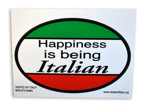 Happiness Is Being Italian Oval Decal Sticker - Guidogear