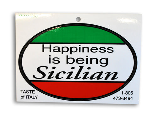 Happiness Is Being Sicilian Oval Decal Sticker - Guidogear