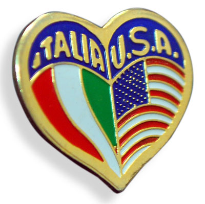 Italia USA Heart Pin - Guidogear