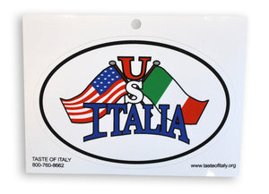 USA - Italia Oval Decal Sticker - Guidogear