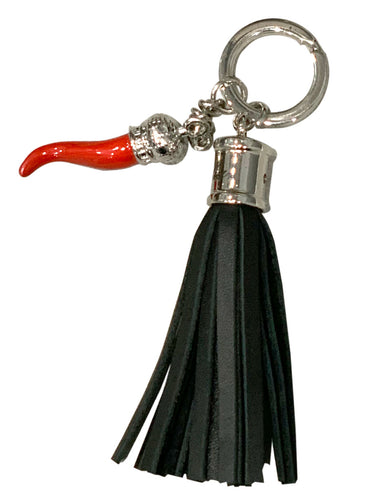 Italian Black Tassel Key Chain with Horn - Guidogear