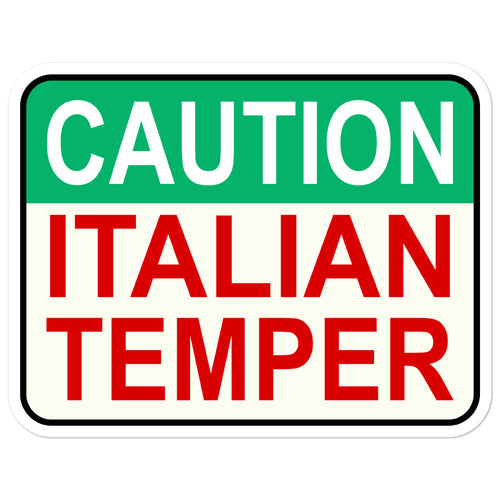 Caution Italian Temper Bubble-free stickers - Guidogear