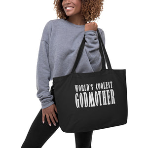 World's Coolest Godmother Large organic tote bag - Guidogear