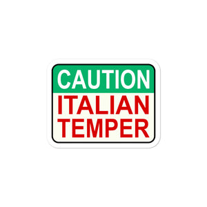 Caution Italian Temper Bubble-free stickers - Guidogear