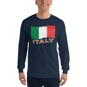 Vintage Italy Flag Unisex Long Sleeve Shirt - Guidogear