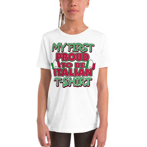 My First Proud To Be Italian Youth Short Sleeve T-Shirt - Guidogear