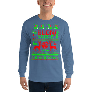 Italian Ugly Christmas Sweater Design Long Sleeve Shirt - Guidogear