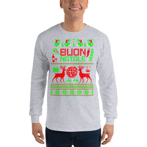 Italian Ugly Christmas Sweater Design Long Sleeve Shirt - Guidogear