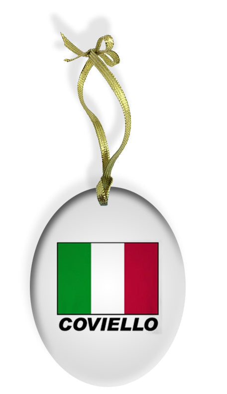 Personalized Italian Flag Holiday Color Glass Christmas Ornament - Guidogear
